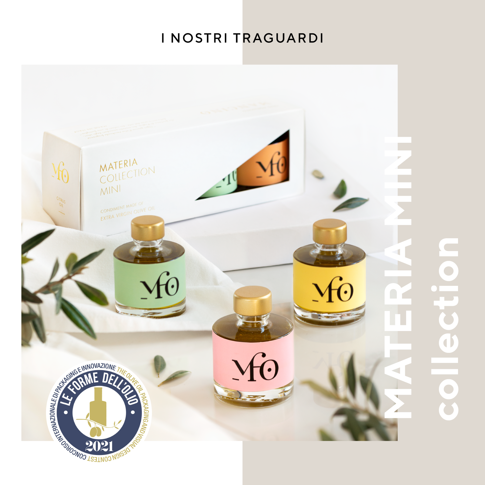 EKSTRA JOMFRUOLIVENOLIE – MATERIA COLLECTION MINI – 4 x 50 ML