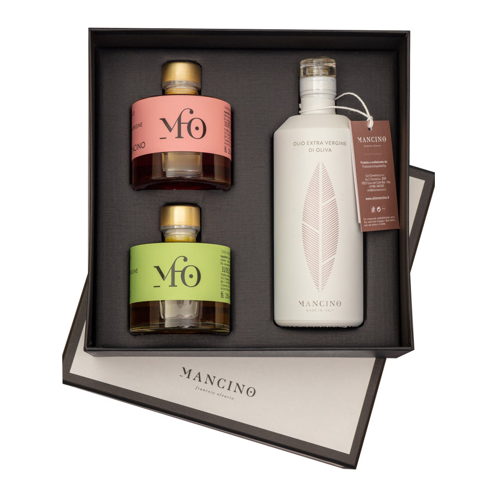 PAKKE: MACINO REN HVID 500 ML + 2 x 250 ML (CHILI / BASILIKUM ELLER PERSILLE / HVIDLØG)